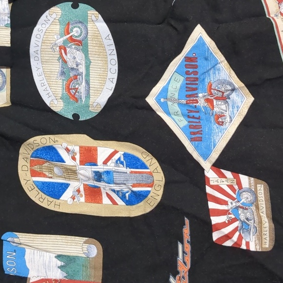 Harley Davidson Around The World Made In Hawaii Hawaiian Shirt sz L - Picture 2 of 9